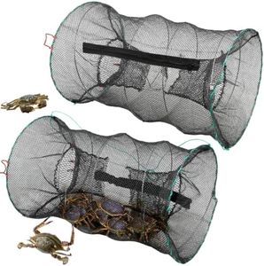 DTUQXY Large 8 Sets Professional Collapsible Crab Trap for Blue Crabs, Minnow Fish Trap with Double-Layer Mesh, Foldable Design for Saltwater & Freshwater Fishing, Easy Storage & Carry