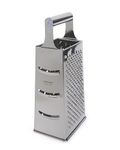 KMW Box Grater I 4 Sides Stainless Steel with Pipe Handle I Best for Parmesan Cheese I Vegetables I Ginger I Small (9 inches)