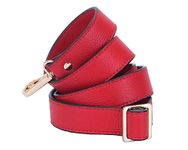 VanEnjoy Full Grain Leather Adjustable Replacement Strap Cross Body Bag Purse.1 inch Wide, Red, 51" x 1"