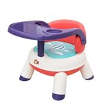 JUNIOR JOE 2 in 1 Feeding Chair & Booster Seat with Detachable Dining Food Tray and PU Cushion pad 4 Leg Dining Chair for Kids and Toddler (Red-1-2 Year Old)