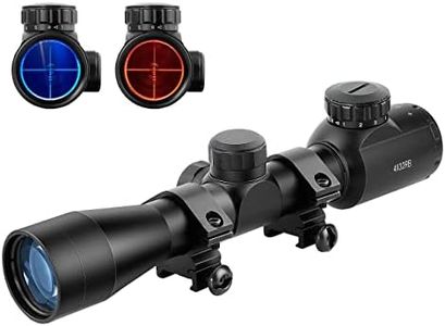 Beileshi 4x32 Scope, Red Blue Illuminated Scopes, Archery Accessory with 20mm Mounts