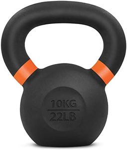 Yes4All Powder Coated Cast Iron Competition Kettlebell with Wide Handles & Flat Bottoms – 10 KG / 22 LB