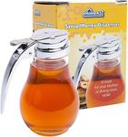 EHOMEA2Z Commercial-Grade Tempered Glass Honey Dispenser (2pack), 14 Ounce Honey Jar with Metal Top, Essential Honey Jars, Convenient Honey Container, Leak-Proof Glass Honey Dispenser