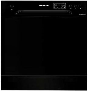 Faber 8 Place Dishwasher | 6 Wash Programs |Adjustable Upper Rack & Cutlery Tray | 8L Water/Cycle | Suitable for Oil & Masala Stains | 2Yr Warranty & 5Yr On Cavity | FFSD 6PR 8S Ace