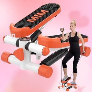 ADVWIN Mini Stepper Machine with Resistance Bands, Stepper for Exercise, Aerobic Stepper with Display, Low Noise for Home Exercise Workout