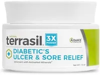 terrasil Diabetic Ulcer Cream & Sore Relief, Natural Relief & Fast Soothing Treatment, Diabetic Cream for Ulcers, Foot Ulcers & Sores. 3X Action (1.5 oz)