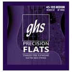 GHS Strings Electric Bass Flatwound Set (Medium Stainless Steel, 4-String, Long Scale)