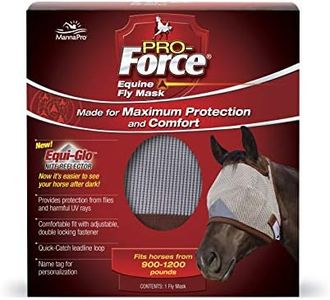 Pro-Force Equine Fly Mask | Horse Fly Mask with UV Protection | Adjustable Fit for Comfort | Without Ears, Brown