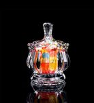 KHOLAD Glass Small Candy Dish with Lid, Crystal Candy Jar, Decorative Candy Bowl, Cookie Jar, Jewelry Dish, Covered Candy Jar, Glass Jars for Buffet, Kitchen, Home, Office Desk (CRYSTAL - 1)