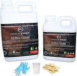 Epoxy Resin (3 litres) Kit - Super Clear - Glass Like Finish 2:1 Ratio Resin + Hardener Kit Use It for Artwork, River Tables, Flooring, Jewellery Making and More. Premium Quality Guaranteed.