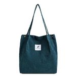 FITDON Corduroy Totes Bag, Shoulder Handbags for Women Girls Big Capacity Shopping Bag with Inner Pocket - Green