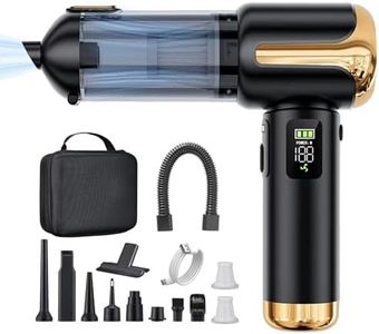 Lyiazsoy Cordless Car Vacuum Cleaner,High Power Mini Vacuum Cleaner 27000PA,Rechargeable Handheld Vacuum Cleaner,car hoovers for Pet Hair, Home, Office, Kitchen(Gold Black) (Black)