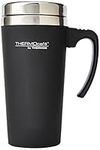 Thermocafe 420 ml Plastic and Stainless Steel Soft Touch Travel Mug, Black, 1 Count (Pack of 1)