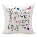 MKONY Friend Quotes Pillow Cover,Inspirational Gifts, Any Day Spent with You is My Favorite Day, Linen Decorative Pillows Case for Sofa Bedroom Room 18x18 inch