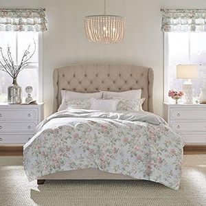 Laura Ashley Home - Twin Duvet Cover Set, Reversible Cotton Bedding with Matching Sham, Breathable Home Decor for All Seasons (Madelynn Blue, Twin)