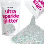 Hemway Silver Holographic Premium Glitter Multi Purpose Dust Powder 100g / 3.5oz for use with Arts & Crafts Wine Glass Decoration Weddings Cards Flowers Cosmetic Face Eye Body Nails Skin Hair