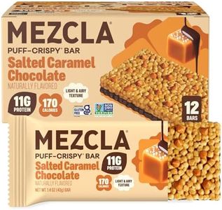Mezcla Salted Caramel Puff Crispy Vegan Bars, 11g Protein, 12 Bars