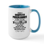 CafePress being A Computer Programmer Mugs 15 oz (444 ml) Ceramic Coffee Mug