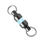 Belivoz Magnetic Keychain for Bike, Key Holder for Car Keys - Detachable Key Ring Quick Release Metal Keychain (Gun Black)