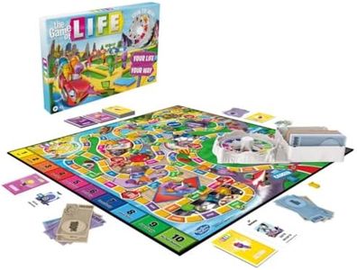 Hasbro Gaming The Game of Life Game, Family Board Game for 2 to 4 Players, for Kids Ages 8 and Up, Includes Colorful Pegs, Multicolour