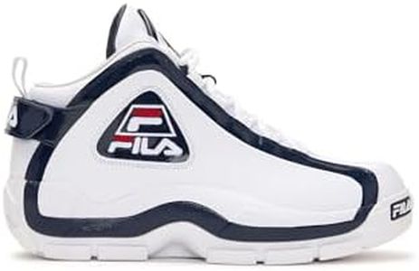 FILA Mens Mid-Top Basketball Shoe, White/Fila Navy/Fila Red, 10 US