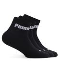 Puma Cotton Unisex-Adult Cushionsport Quarter 3P Quarter Length Socks, Black-Black-Black, 39/42 (68530101)