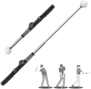 GreenHaven Retractable Golf Swing Training Aid, Golf Swing Trainer Right-Handed Golf Grip Trainer for Warm-up & Indoor Practice, Strength and Tempo Training Rod, Golf Accessories for Men