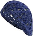 ZLYC Women's Beret, Floral Blue, on