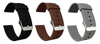 ACM Pack of 3 Watch Strap Silicone Belt Compatible with Fastrack Reflex Hello Smartwatch Casual Classic Band (Black/Brown/Grey)