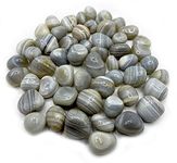 Schmick 1 Kg Natural Banded Pebbles Stones for Plants Pots, Fish Tank Aquarium, Decoration, Table and Home Decor, Vase Fillers (1 Kg, Natural Banded)