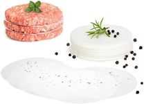 GOURMEO Round Parchment Paper Set for Hamburger - 500 Air Fryer Liners for Tortilla and Mini Burger - 5 inch Non-Stick Patty Press Paper for Butcher