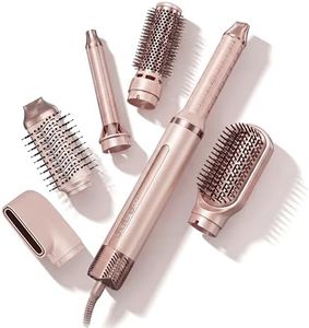 6 in 1 Hot Air Styler, Air-wrap with High-Speed 260,000 RPM Negative Ionic Hair Styler Dryer Brush, All Hair Types Drying Straightening, Curling Volumizing, Frizz-Free and Add Volume, Gift for Girl