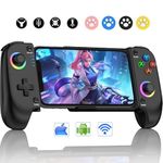 Mobile Game Controller for iPhone/Android Wireless gaming controller Support Phone Case - Compatible with Xbox Game Pass, PlayStation, Steam Link, Call of Duty, Roblox & Minecraft - Featuring RGB