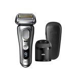 Braun Series 9 Pro 9467cc Wet & Dry shaver for men, with 5-in-1 SmartCare center and leather travel case, For Comfort & Close Shave, Gentle & Effective on Tough Beards, Silver