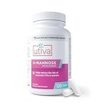 Utiva D-Mannose 500mg Capsules – Naturally Flush the Bladder and Urinary Tract – UTI Avoidance Treatment – Supports Management of Urinary Tract Infections, 120 Capsules