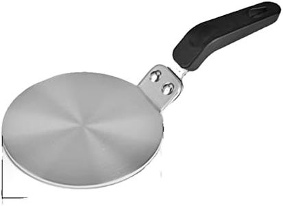 Stainless Steel Heat Induction Diffuser Plate, NISPOTDOR Cooktop Heat Diffuser Cooking Induction Adapter Simmer Plate with Ergonomic Handle for Milk Coffee Cookware, 5inch