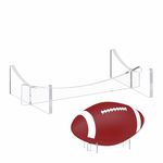 HEMYLU Football Stand Holder, 2-Pack Acrylic Display Stand for Rugby Ball, Clear Rack for Memorial Sports Gloves, 5.9x3.5x1.3 inch