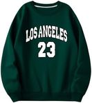 SweatyRocks Men's Letter Print Sweatshirt Crewneck Long Sleeve Loose Pullover Tops Streetwear Dark Green X-Large