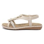 Lilley Sylvie Womens Cream Diamante Sandal - Size 9 UK - Off-White