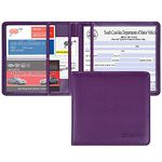 Wisdompro Car Registration and Insurance Documents Holder - Premium PU Leather Vehicle Glove Box Paperwork Wallet Case Organizer for ID, Driver's License, Key Contact Information Cards - Purple