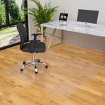 HOMEK Extra Large Office Chair Mat for Hardwood Floor- 45" x 53" Clear Chair Mat for Hard Wood/Tile Floors, Easy Glide Plastic Floor Protector Mat for Office Chairs on Hardwood for Work & Home