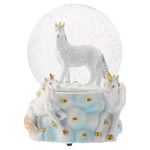 White Unicorn Friends 100MM Musical Water Globe Plays Tune You are My Sunshine