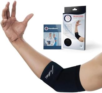 Doctor Developed Copper Elbow Brace & Elbow Support Sleeve and Doctor Written Handbook —Guaranteed Relief for Tennis Elbow, Golfers Elbow, Arthritis, Elbow Compression & Support (Small (Pack of 1))