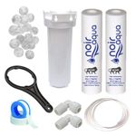 Noir Aqua Pre Filter Set for All Types of RO Water Purifier with 2pcs PP Spun Filter, External Filter Set for Water Filter Purifier, 1/4" Pipe, Spanner, antiscalant Balls, Teflon Tape