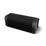 Philips TAS2000B Bluetooth Wireless Speaker with LED Lightshow, 20 W Bass+, Auracast, 20 Hrs Play Time, IPX5 Splash-Proof, USB Playback, Mic, App Control – Black