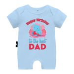 The Peppy Tend "Happy Birthday to the Best Dad Baby Unisex Printed 100% Cotton Half Romper Half Sleeves Regular Fit