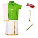 AMIRTHA FASHION Boys Traditional Dhoti & Shirts SET WITH ACCESSORIES (5-6 YEARS_RSTCMRD6)