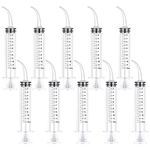 Dacitiery 10 Pcs 12ml Dental Irrigation Syringe with Curved Tip Disposable Oral Irrigator Syringe Feeding Injection Tool for Dental Cleaning Care