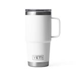YETI Rambler 20 oz Travel Mug, Stainless Steel, Vacuum Insulated with Stronghold Lid, White