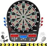 Viper 850 Electronic Dartboard, Ultra Bright Triple Score Display, 50 Games with 470 Scoring Variations, Target-Tested-Tough Segments Made from High Grade Nylon, Includes 6 Darts